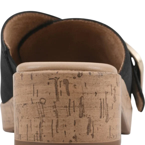 Cliffs by White Mountain Women's Black Nubuck Summer Comfy Slide Sandals - Picture 7 of 16